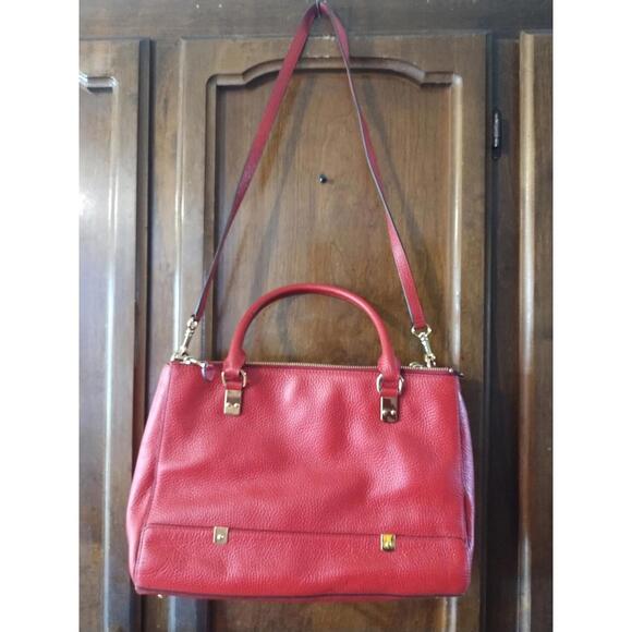 Ralph Lauren Red Pebble Grain Leather crossbody bag - Picture 2 of 7